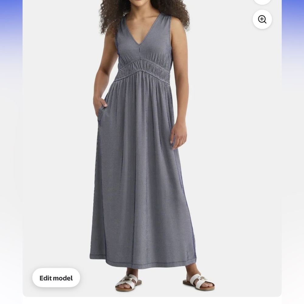 Navy stripe maxi dress